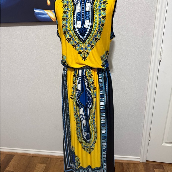 Ashley Stewart Dresses & Skirts - ***SOLD***Ashley Stewart Vibrant Yellow and Blue Maxi Dress